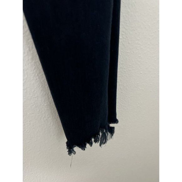 Frame Le Skinny De Jeanne Jeans Dark Blue Raw Chewed Hem Stretch Size 25 - Picture 4 of 9